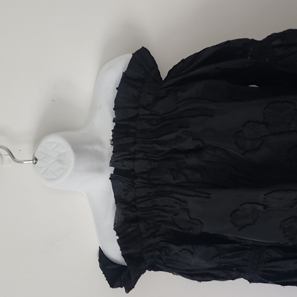 Alexis Raza Off Shoulder diaphanous organza Black top Size Small - Picture 7 of 16
